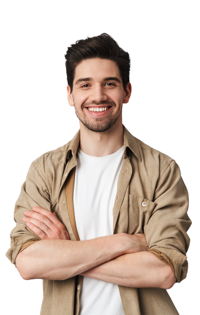 A young well-looking man smiling.